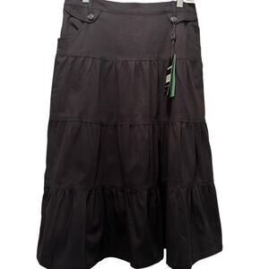 NWT Mia Mia Women's 3 Tiered Midi Skirt Black size XL